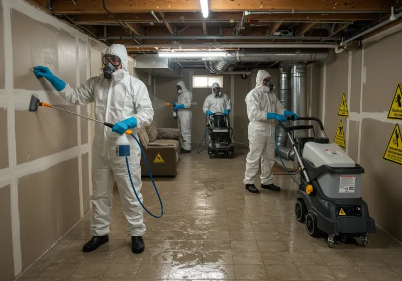 Basement Moisture Removal and Structural Drying process in Florence, AZ